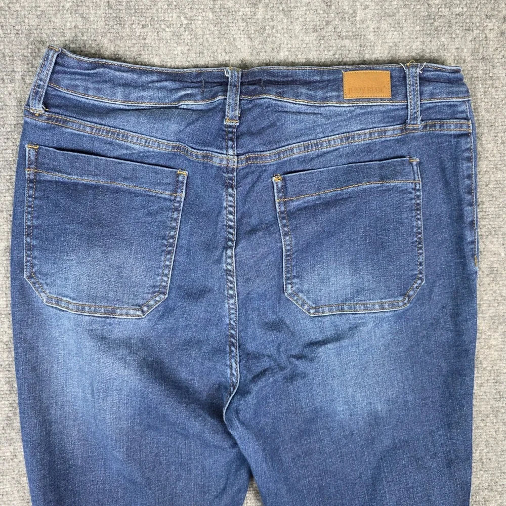 Judy Blue Flare Stretch Jeans Womens 15/32 Blue Cotton Blend High Rise 70s Style